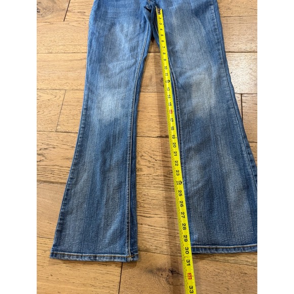 RED‎ RIVET Women's Blue Denim Flare Jeans Stud Embellished Pockets Size 9 - Picture 3 of 10